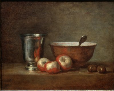 Sølvbegeret (eller sølvbegeret) - Olje på lerret av Jean Baptiste Simeon Chardin
