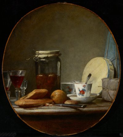 Krukke med aprikoser av Jean-Baptiste Simeon Chardin