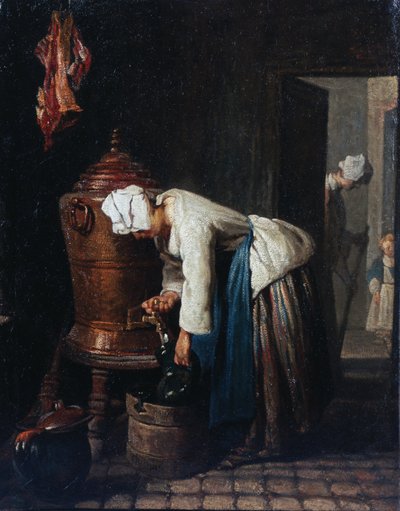 Kvinne som henter vann fra sisternen av Jean-Baptiste Simeon Chardin