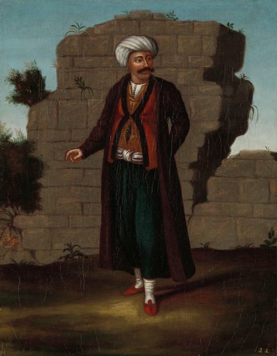 Mann fra øya Mykonos av Jean Baptiste Vanmour (workshop of)