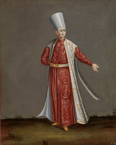 Capon Aghassi, sjef for de hvite eunukene til sultanen av Jean Baptiste Vanmour (workshop of)