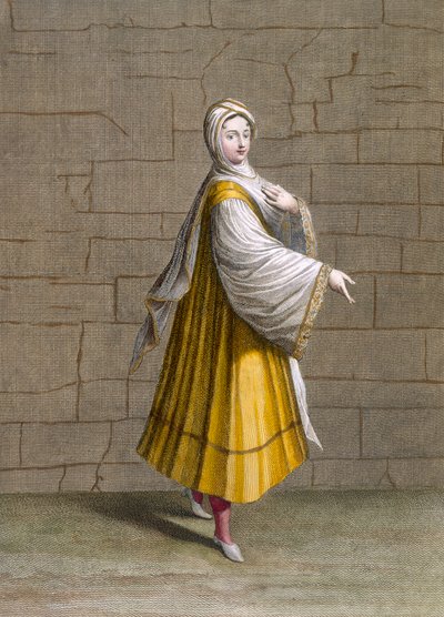 A Girl of Fine, plate 72 fra 'Collection of One Hundred Prints Representing the Different Nations of the Levant' av Charles de Ferriol, gravert av J. de Franssieres, 1707-08 av Jean Baptiste Vanmour