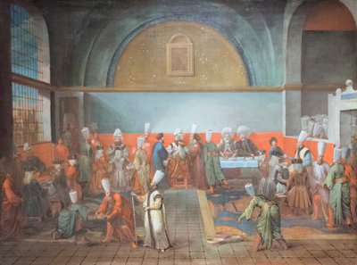 Middag på palasset til ære for en ambassadør av Jean Baptiste Vanmour