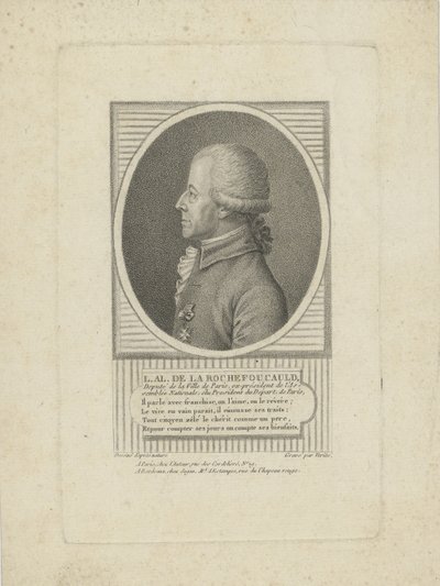 Louis-Alexandre de La Rochefoucauld, hertug av Enville 1743-1792, 1790-årene. av Jean Baptiste Verite