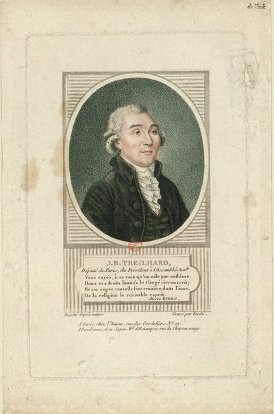 Portrett av Jean-Baptiste Treilhard 1742-1810, ca. 1790. av Jean Baptiste Verite