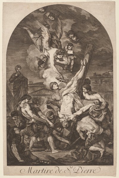 Martire de St. Pierre The Martyrium of Saint Peter, ca. 1750-tallet. av Jean Barbault