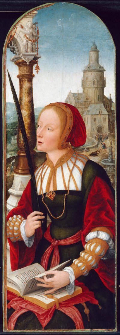Saint Barbara, ca. 1520. av Jean Bellegambe