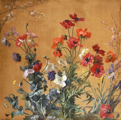 Valmuer, iris og blomst, av Jean Benner