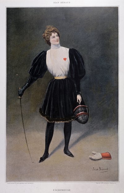 Fescrimeuse - tegning av Jean Beraud (1849 - 1935) av Jean Beraud