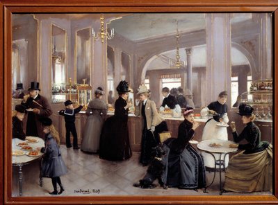 La passerie gloppe avenue des Champs Elysees. Maleri av Jean Beraud (1849 - 1935) av Jean Beraud