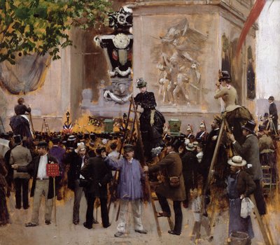 Begravelsen til Victor Hugo (1802-85) ved Triumfbuen, 1885 av Jean Beraud