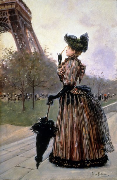 Kvinne foran Eiffeltårnet av Jean Beraud