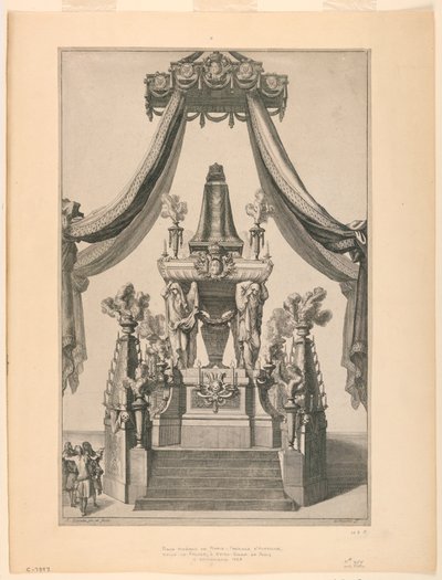 Katafalken til Maria-Theresa av Østerrike, Notre Dame, Paris av Jean Bérain, the Elder