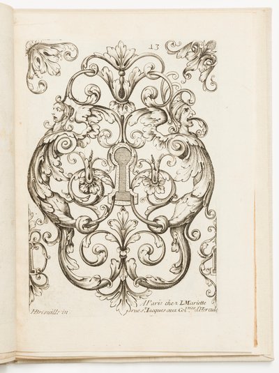 Plate 13, fra ulike design for låsesmeder av Jean Bérain the Elder