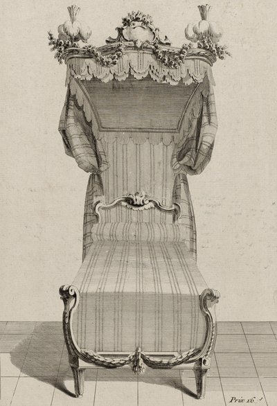 Fransk seng, publisert på midten av 1770-tallet (gravering på lagt papir) av Jean Charles (after) Delafosse