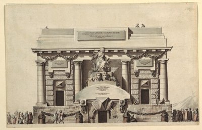 Design for Temple of Justice eller Temple of Immortality av Jean Charles Delafosse