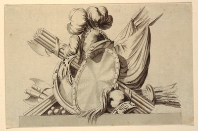 Design for trofé med militære attributter av Jean Charles Delafosse