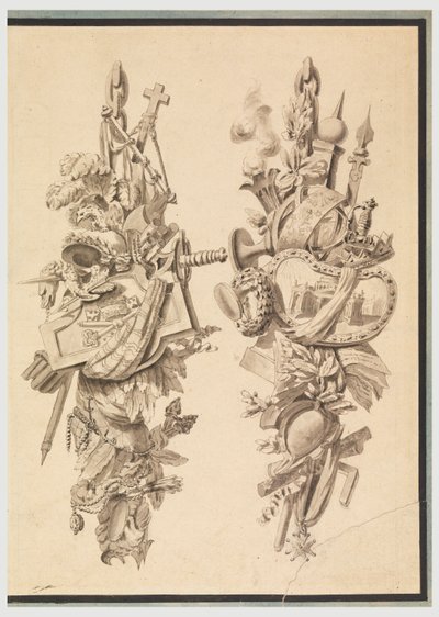 Design for to trofeer av Jean Charles Delafosse
