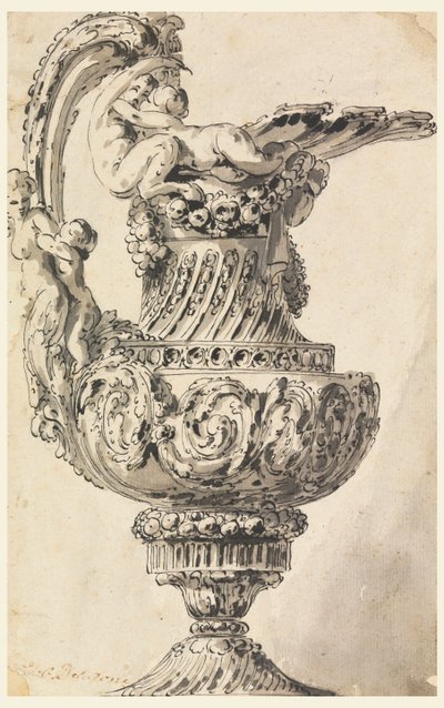 Design for en dekorativ ewer av Jean Charles Delafosse