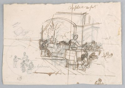 Design for en malt porselenstallerken, Confiture og Pot (Potted Jam) for Service des Objets de Dessert (Dessertservice) av Jean Charles Develly