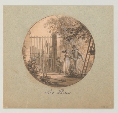 Design for en malt porselenstallerken, Les Poires (pærer) fra Service des Objets de Dessert (Dessertservice) av Jean Charles Develly