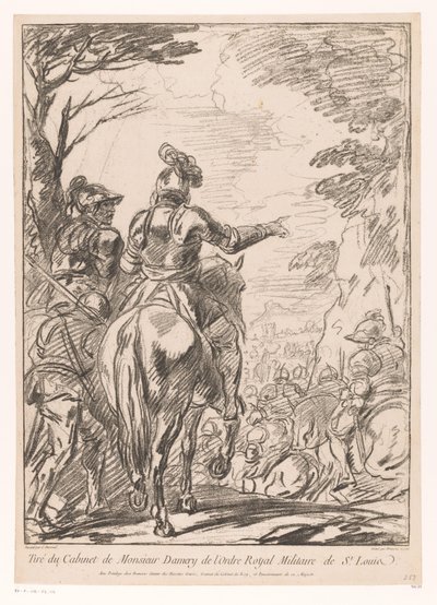 To soldater til hest Stopp kavalerene av Jean Charles François