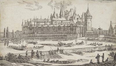 Slott ved en elv av Jean Chaufourier