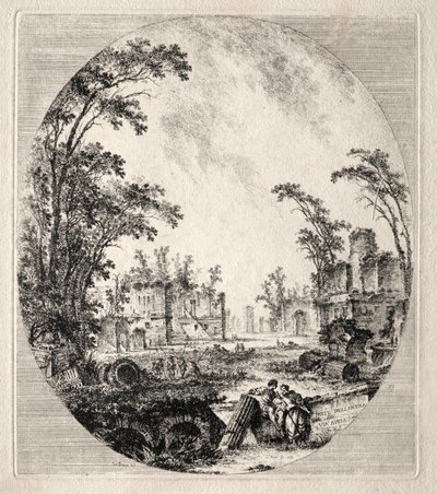 En del av Old Appian Way, 1756. av Jean Claude Richard de Saint Non