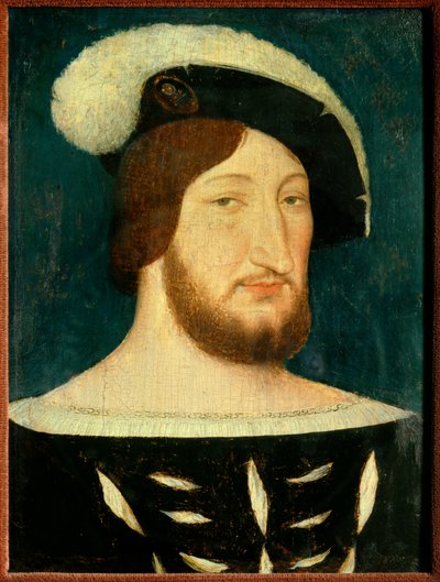 Portrett av Francois I (1494 - 1547), konge av Frankrike. Maleri av Jean Clouet (1485-1541) av Jean Clouet