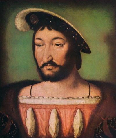 Portrett av Francois I av Frankrike, c1500-tallet. av Jean Clouet