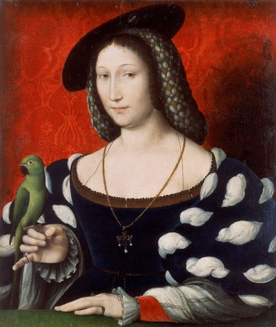 Portrett av Marguerite av Navarra Alternativ(e) tittel(er): Portrett av en dame med en papegøye Portrett av Marguerite d#39;Angouleme, hertuginne av Angoulême, dronning av Navarra Portrett av Marguerite de Valois Portrett av en florentinsk dame av Jean Clouet