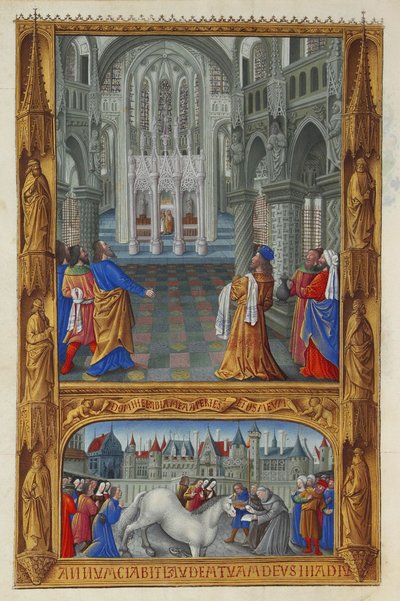 Les Très Riches Heures du Duc de Berry, Folio 129v - Det hellige sakrament av Jean Colombe