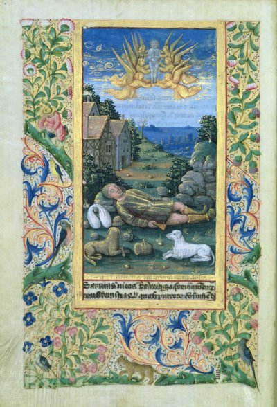 Ms Lat. Q.v.I.126 Saint Roch, fra Hours of Louis dOrleans, 1469 av Jean Colombe