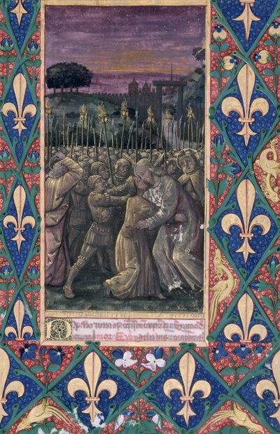 Ms Lat. Q.v.I.126 f.100 The Kiss of Judas, fra 