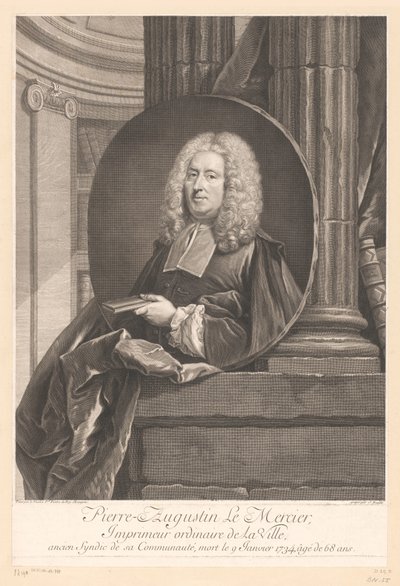 Portrett av Pierre-Augustin Le Mercier Pierre-Augustin Le Mercier (tittel på objekt) av Jean Daullé