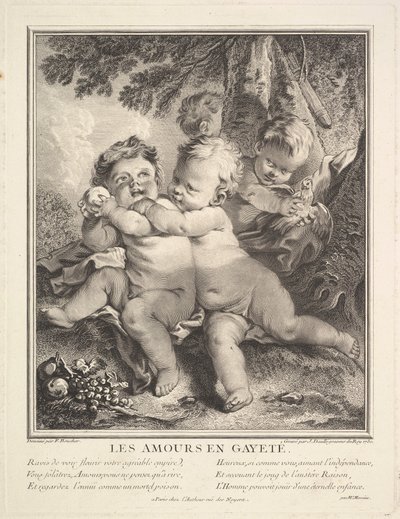 The Cheerful Cupids, 1750. av Jean Daullé
