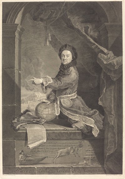 Pierre Louis Moreau de Maupertuis av Jean Daullé after Robert Levrac Tournieres