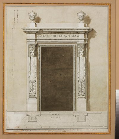 Design for veggdekorasjoner for Salon de Compagnie av Jean Desmosthene (attr. to) Dugourc