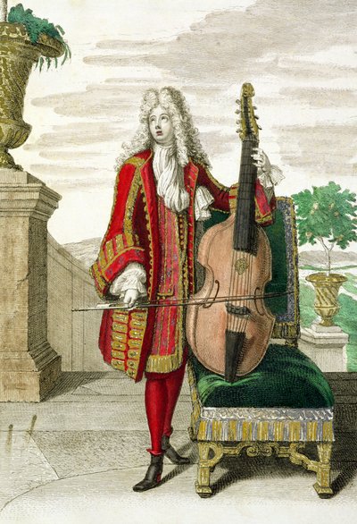 Gentleman spiller cello, utgitt ca. 1688-90 av Jean Dieu de Saint Jean