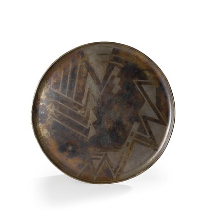 Lader i brun- og sølvpatinert Dinanderie, ca. 1914 (metall) av Jean Dunand