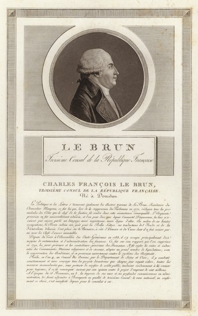 Portrett av Charles-Francois Lebrun, hertugen av Plaisance av Jean Duplessi Bertaux