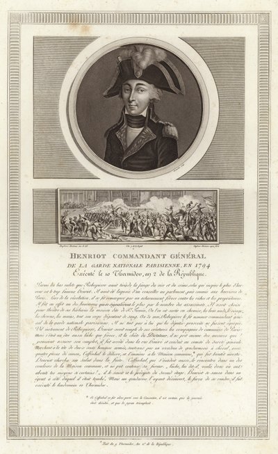 Portrett av Francois Hanriot av Jean Duplessi Bertaux