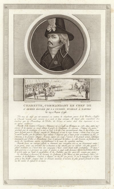 Portrett av Francois de Charette av Jean Duplessi Bertaux