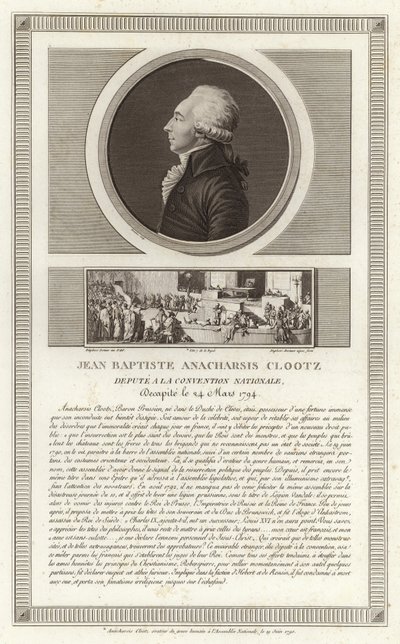 Portrett av Jean-Baptiste du Val-de-Grace, Baron de Cloots av Jean Duplessi Bertaux
