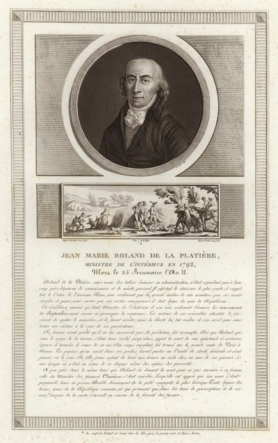 Portrett av Jean-Marie Roland, viscount de la Platiere av Jean Duplessi Bertaux