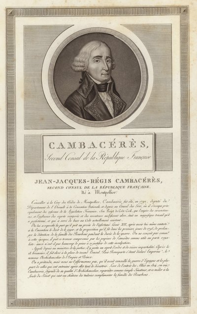 Portrett av Jean Jacques Regis de Cambaceres av Jean Duplessi Bertaux