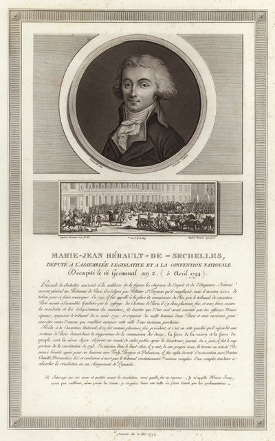 Portrett av Marie-Jean Herault fra Sechelles av Jean Duplessi Bertaux