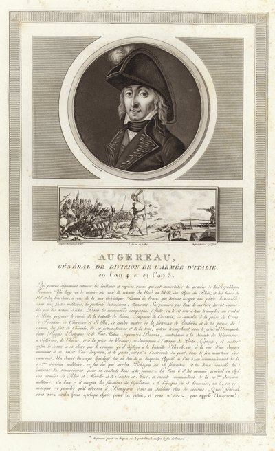 Portrett av Pierre Augereau, hertugen av Castiglione av Jean Duplessi Bertaux