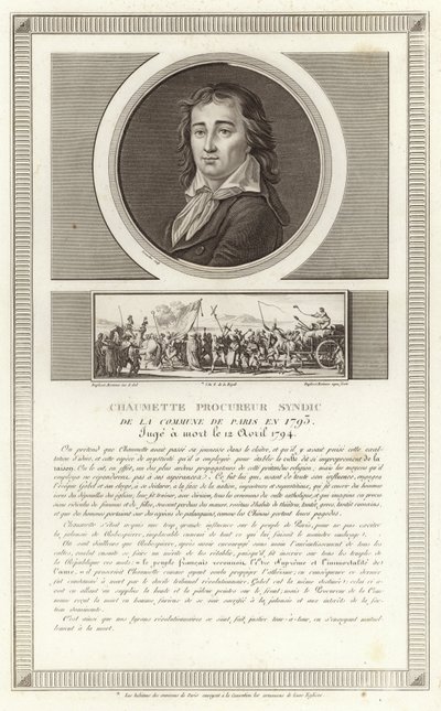 Portrett av Pierre Gaspard Chaumette av Jean Duplessi Bertaux
