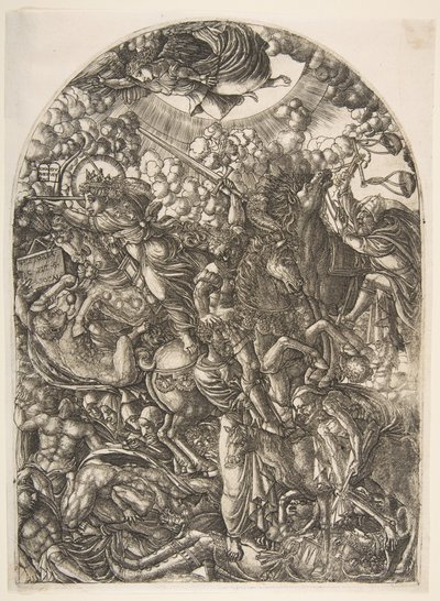 Saint John ser de fire ryttere, fra Apocalypse.n.d. av Jean Duvet